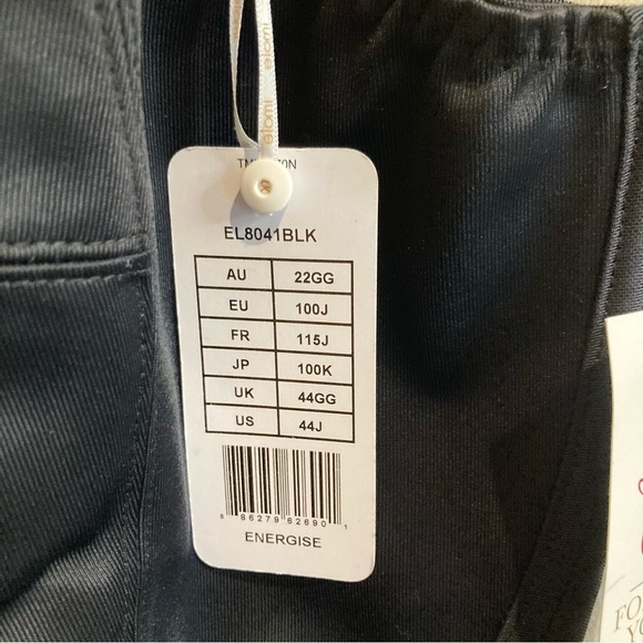 ELOMI Sz 44GG Energise Unpadded Underwire  J-Hook Adjustable Strap Eye Hook Bra - Picture 5 of 11